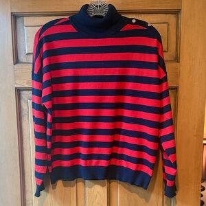 Rafiana Red and Blue Striped Sweater